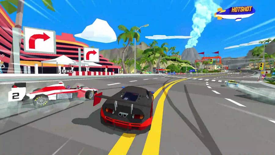 in game Picture of Hotshot Racing, One of best drift games for Switch.c