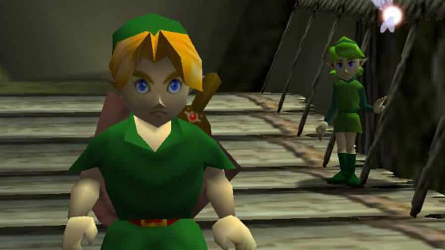 in game Picture of The Legend of Zelda: Ocarina of Time with Link, One of best emulator games for android.