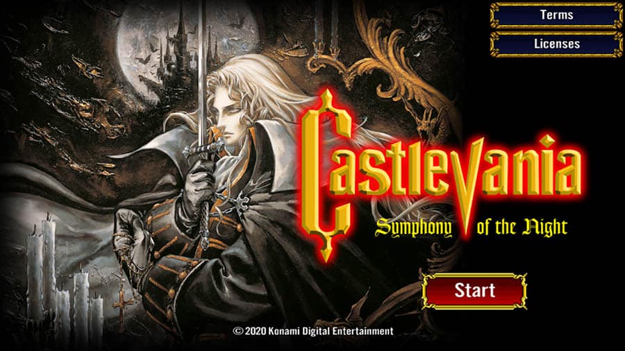 game Picture of Castlevania: Symphony of the Night with Alucard, One of best emulator games for ios.