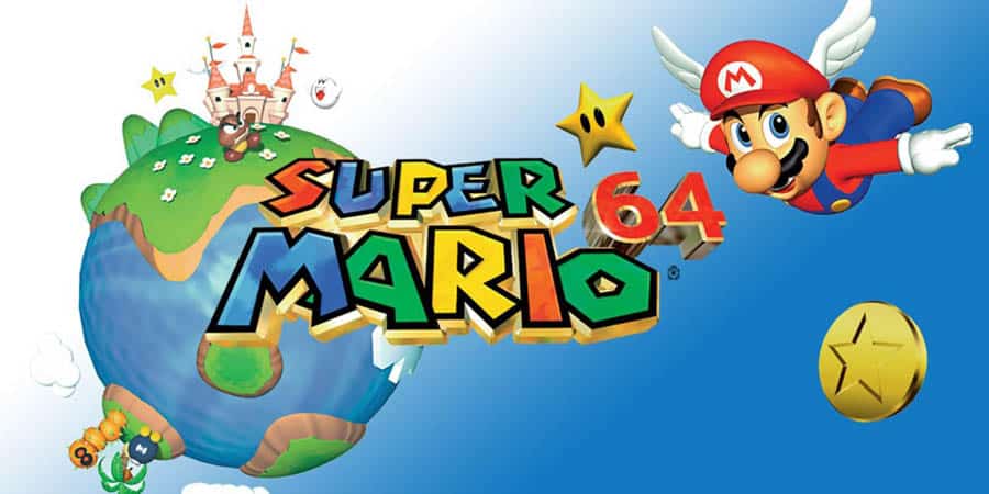 The Official Picture of Super Mario 64 with Mario, One of best emulator games for ios.