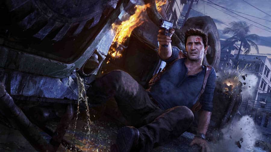 A wallpaper of Uncharted 4.