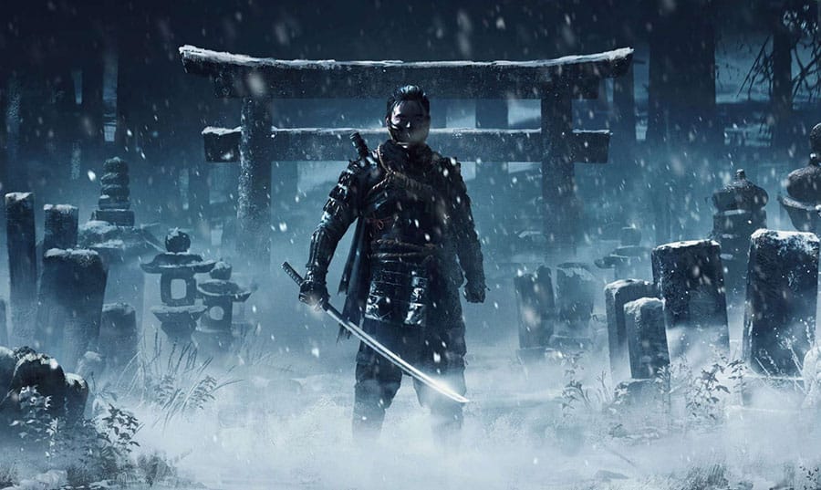 A wallpaper of Ghost of Tsushima.