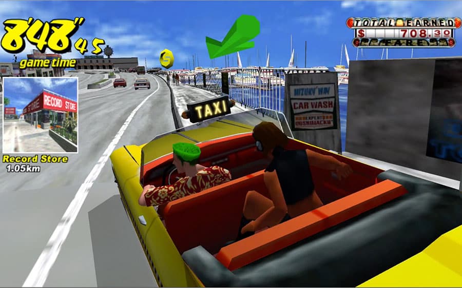 An official picture of Crazy Taxi Classic, one of the best retro games on android.