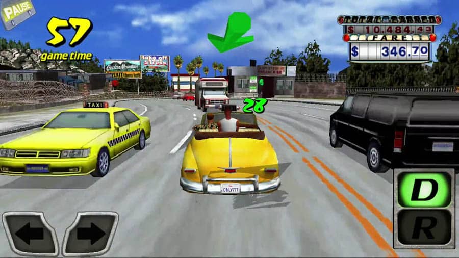 An official picture of Crazy Taxi Classic, one of the best retro games on iphone.