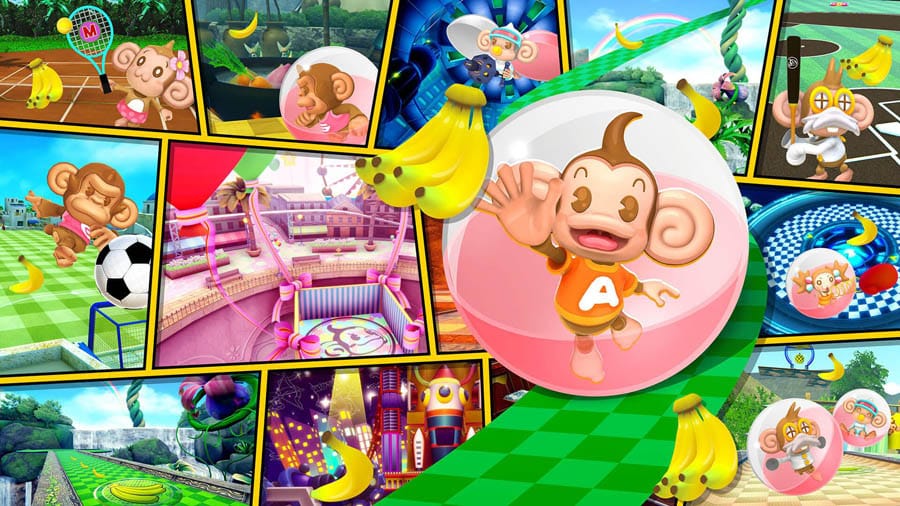 The Official Picture of Super Monkey Ball Banana Mania with its main character, One of best retro games on ps5.