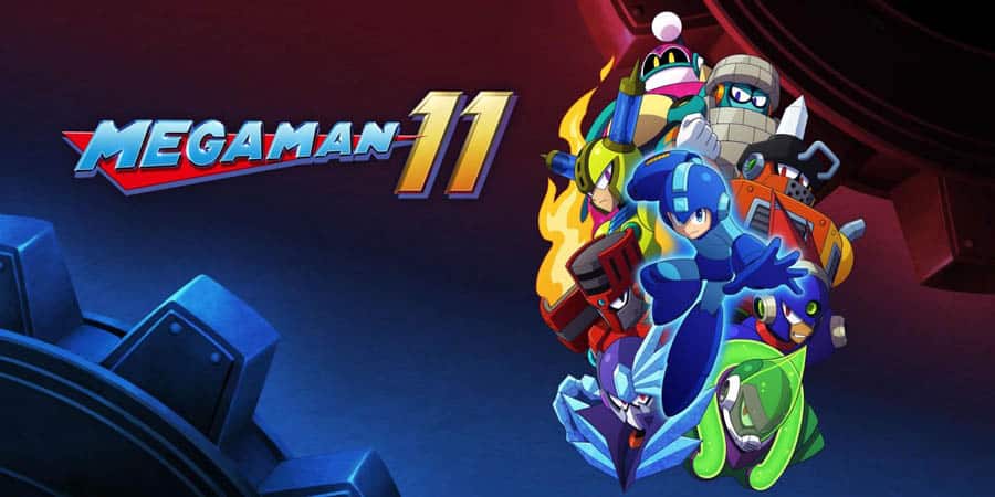 The Official Picture of Mega Man 11 with its characters, One of best retro games on ps5.