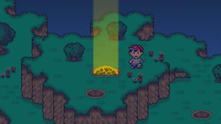 in game Picture of EarthBound with its characters, One of best retro games on steam.