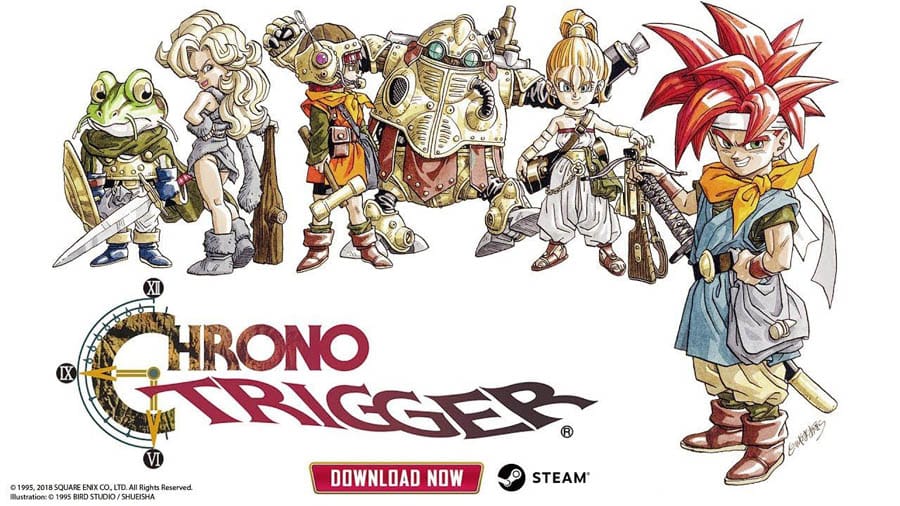 The Official Picture of Chrono Trigger with its characters, One of best retro games on steam.