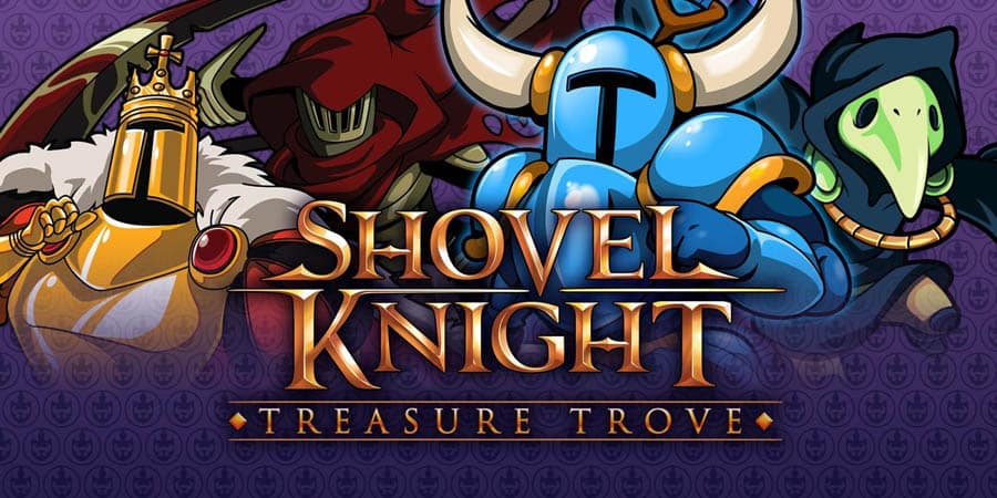 The Official Picture of Shovel Knight: Treasure Trove with its characters, One of best retro games on xbox.