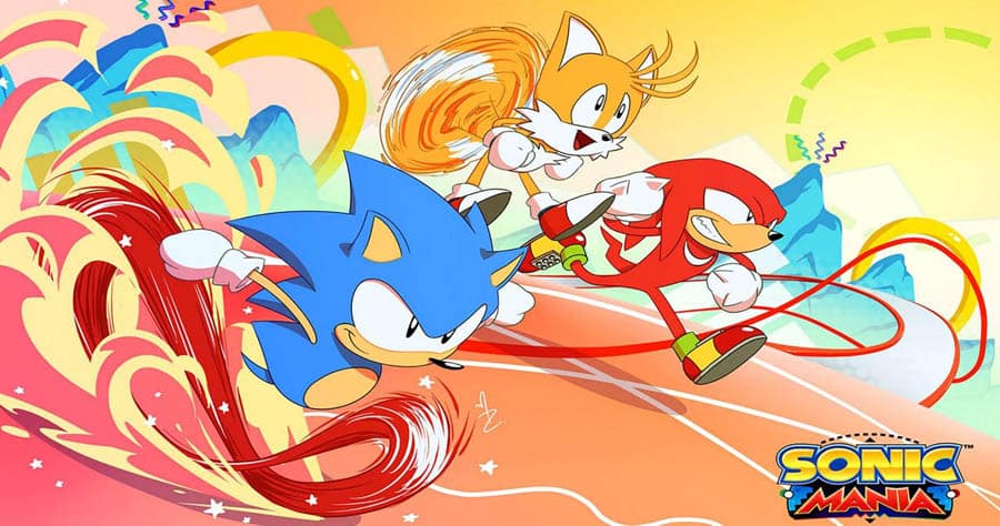 The Official Picture of Sonic Mania with Sonic, Tails and Knuckles, One of best retro games on xbox.