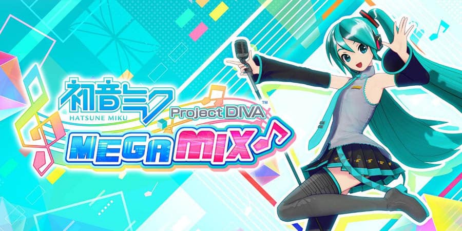 The Official Picture of Hatsune Miku: Project DIVA MegaMix with its character, One of best rhythm games on ps5.