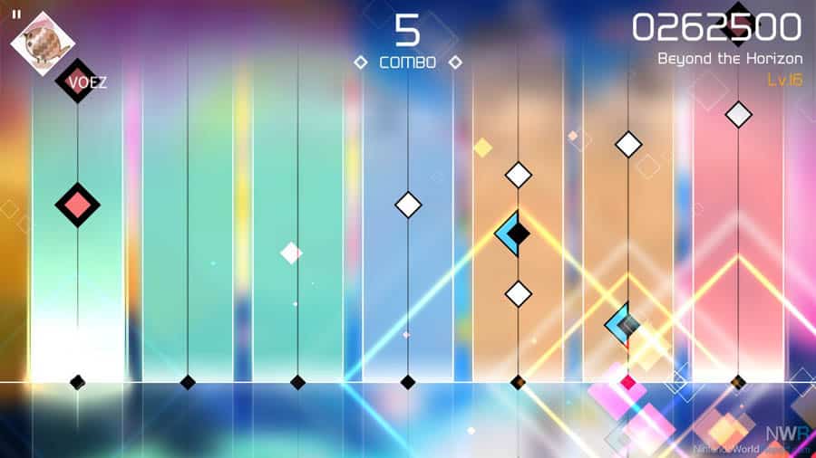 A photo of VOEZ, one of the best rhythm games on steam.