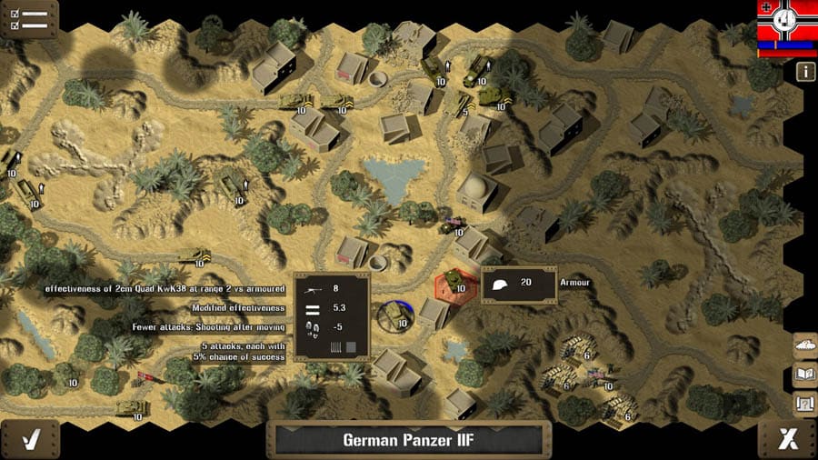 A picture of the game, showing the map.