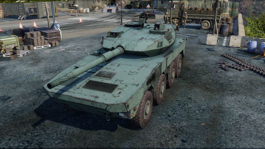 An official picture of the game, showing a tank.