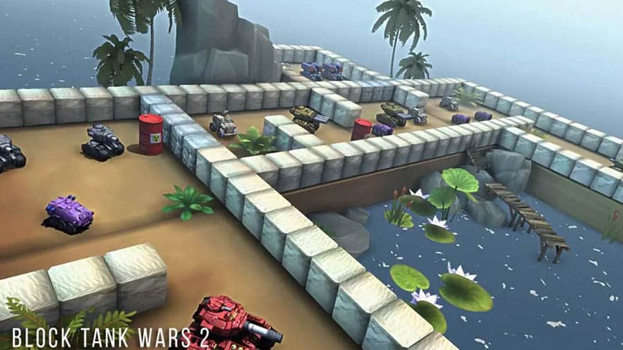 in game Picture of Block Tank Wars 2, One of best tank games on chromebook.