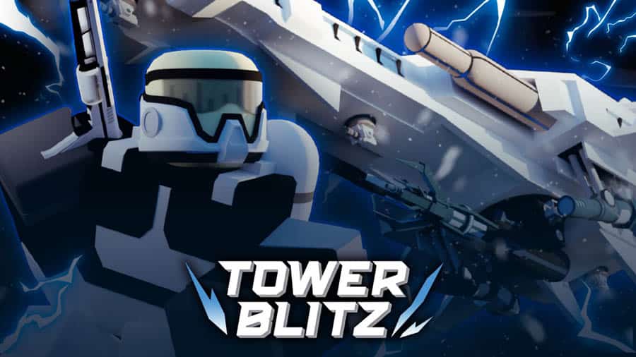 The official cover of Tower Blitz, one of the best tower defense games on roblox.