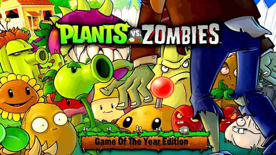 The official wallpaper of Plants vs. Zombies: Game of the Year Edition.