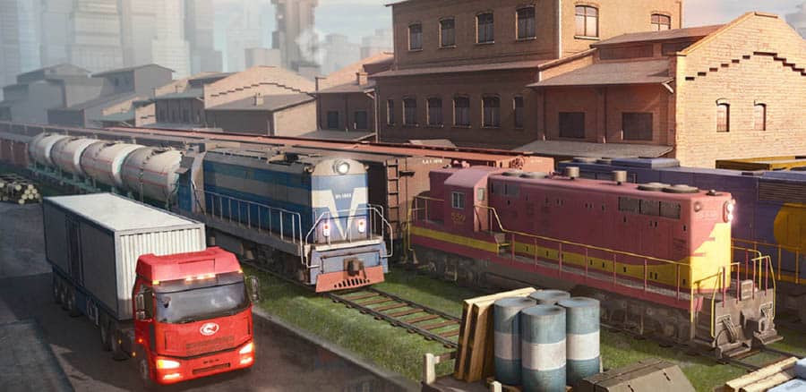 A photo of Transport Fever 2, one of the best truck games for pc.