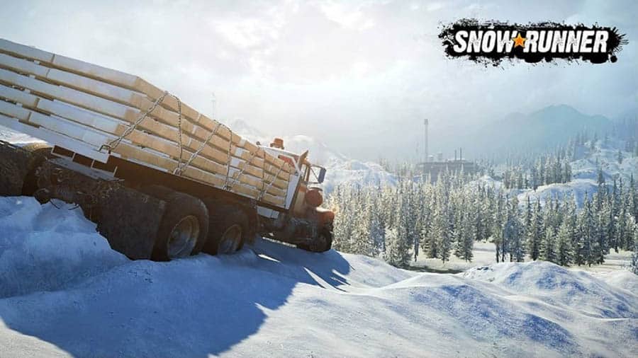 A wallpaper of SnowRunner, one of the best truck games for ps4.