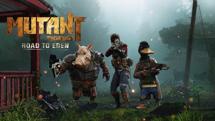 The Official picture of Mutant Year Zero: Road to Eden with its characters, One of Best Turn-Based Strategy Games for PS4.