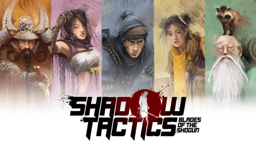 The Official picture of Shadow Tactics: Blades of the Shogun with its characters, One of Best Turn-Based Strategy Games for PS5.