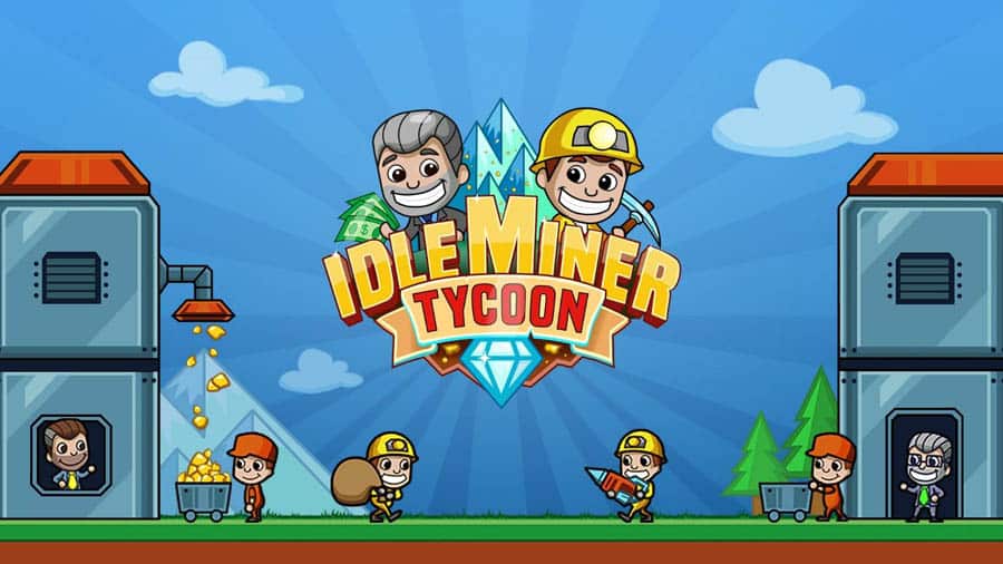 The Official Picture of Idle Miner Tycoon with its characters, One of best tycoon games for android.