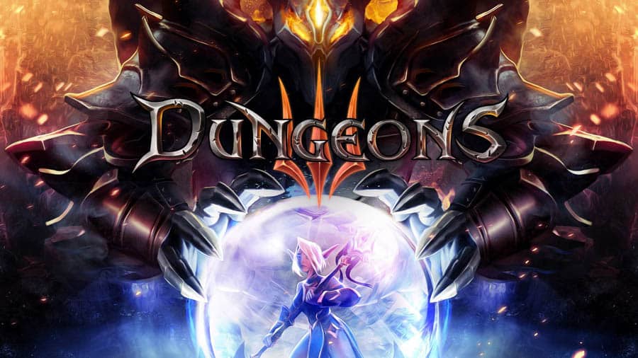 The official cover of Dungeons 3, one of the best tycoon games for ps4.