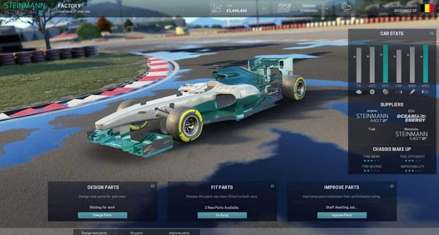 A picture of Motorsport Manager, one of the best tycoon games for ps5.