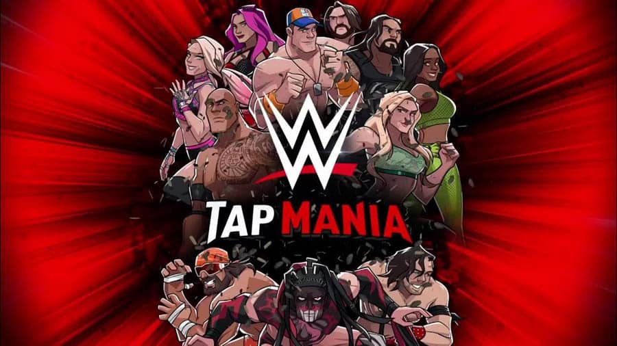 The Official Picture of WWE Tap Mania with its characters, One of best wrestling games for android.