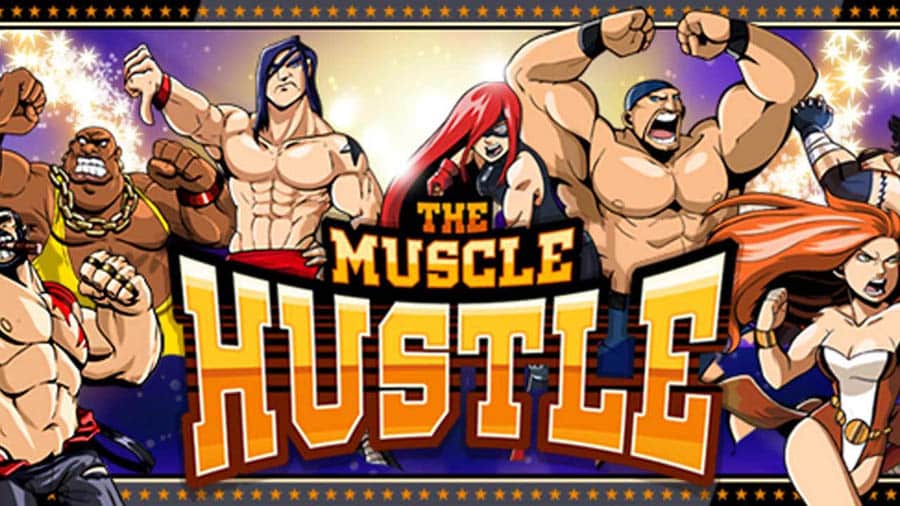 The Official Picture of The Muscle Hustle: Wrestling Slingshot with its characters, One of best wrestling games for android.