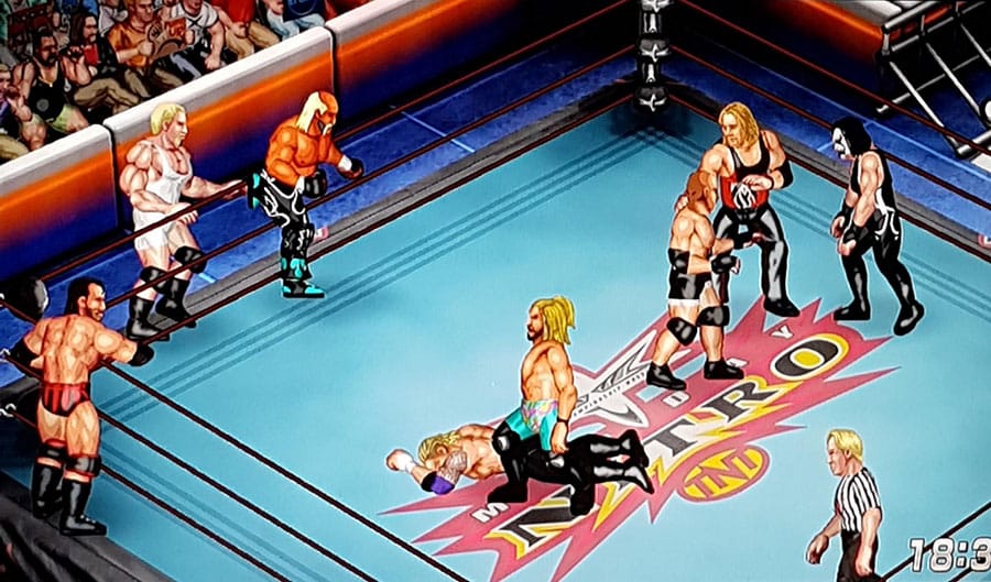 The official picture of Fire Pro Wrestling World, one of the best wrestling games for switch.