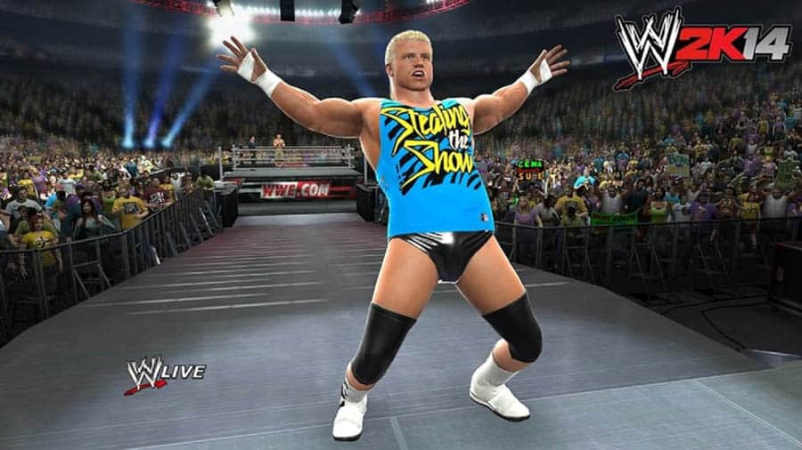 A picture of the game, featuring Dolph Ziggler.