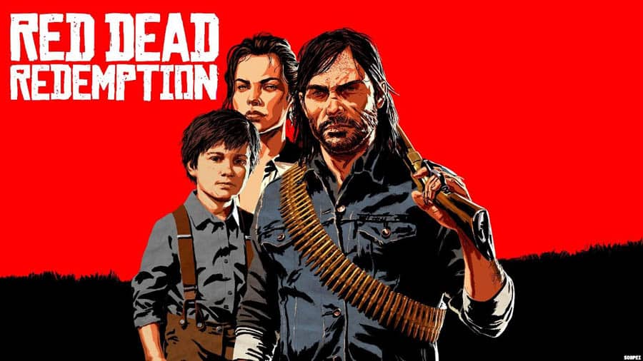 The Official Picture of Red Dead Redemption with its characters.