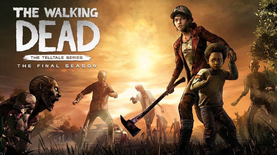 The Official Picture of The Walking Dead: The Final Season with its characters, One of best zombie games for switch.