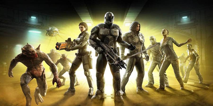 The Official Picture of Dead Effect 2 with its characters, One of best zombie games on android.