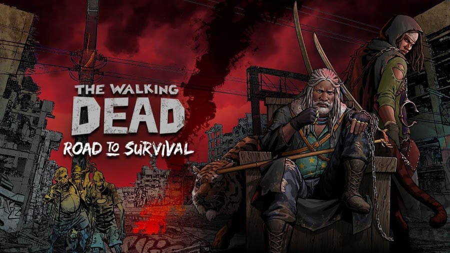 The Official Picture of The Walking Dead: Road to Survival with its characters, One of best zombie games on chromebook.