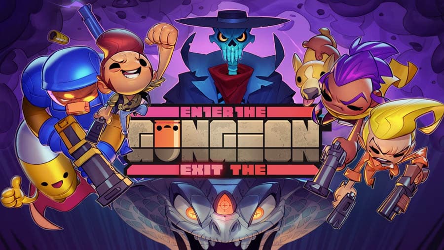 The official wallpaper of Enter the Gungeon, one of the best dungeon crawler games for switch.