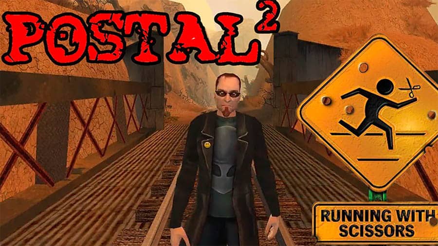 in game Picture of Postal 2 with its characters, One of most controversial video games of all time.