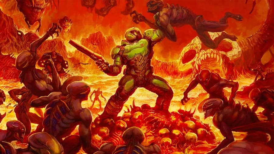 The Official Picture of Doom with Doom Slayer, One of most controversial video games of all time.