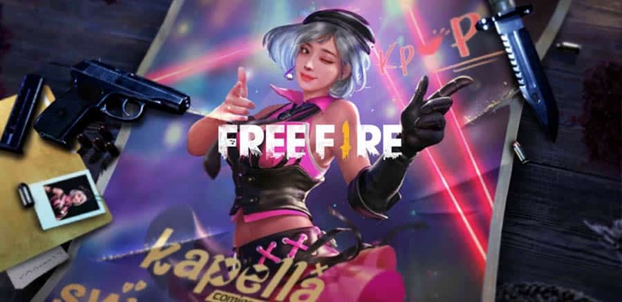 The Official Picture of Garena Free Fire with its character, One of most downloaded games in google play store.