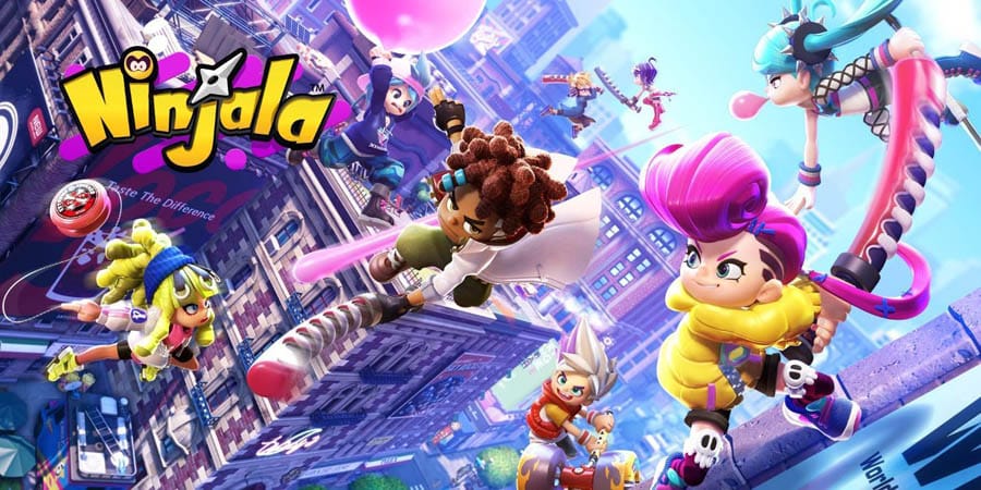 The Official Picture of Ninjala with its characters, One of best battle royale games for Switch.