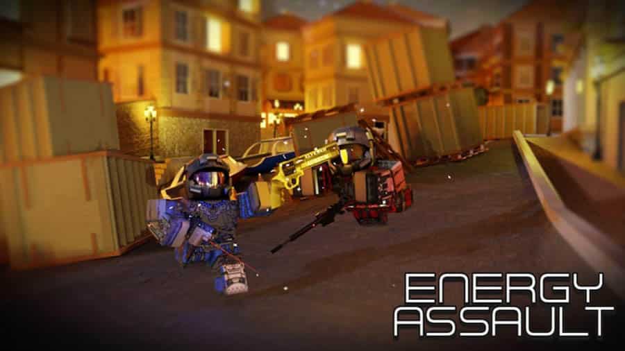 The Official Picture of Energy Assault with its characters, One of best battle royale games Roblox.