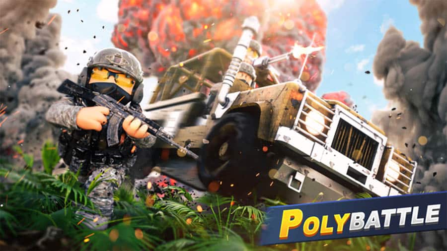 The Official Picture of PolyBattle with its character, One of best battle royale games Roblox.