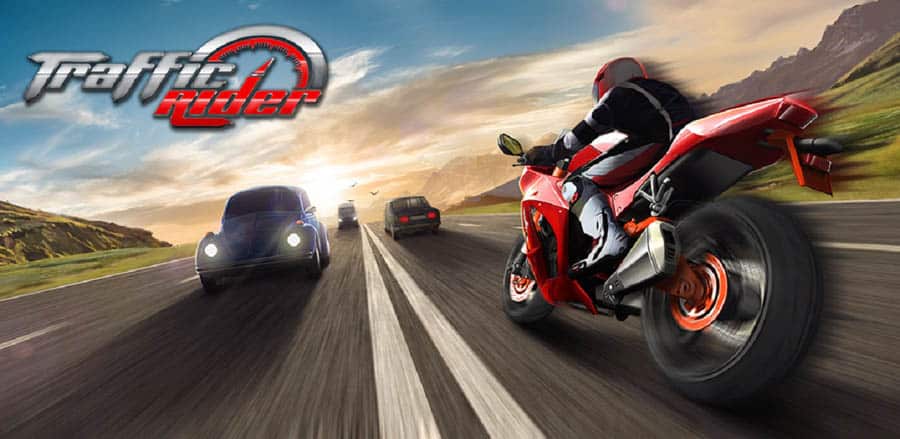 The official cover of Traffic Rider, one of the best bike games for iPhone.