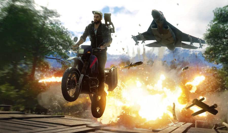 An official wallpaper of Just Cause 4, one of the best bike games for PS4.