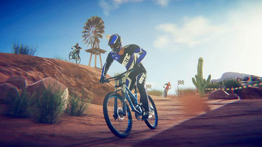 A wallpaper of Descenders, one of the best bike games on Steam.