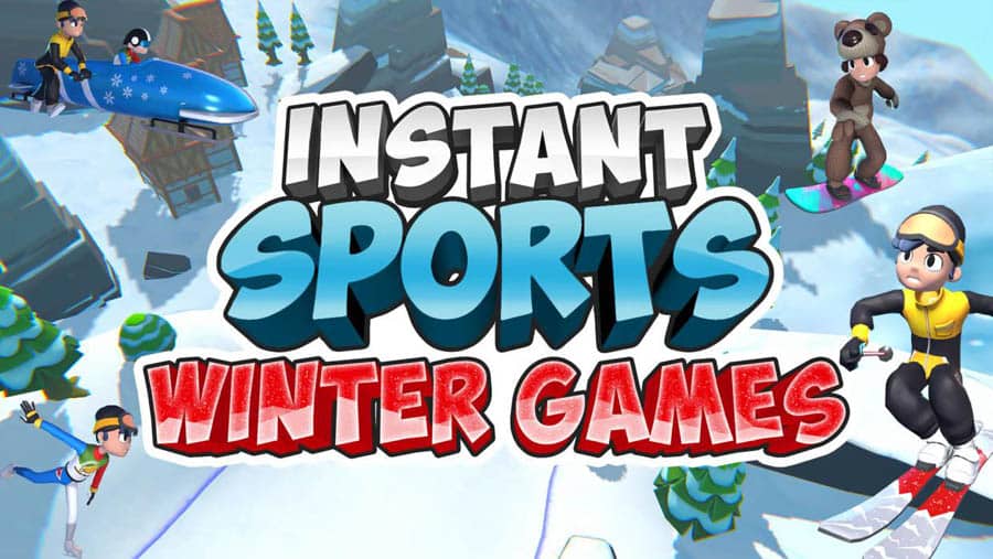 The Official Picture of Instant Sports: Winter Games (Billiard Event) with its characters, One of best billiard games for switch.