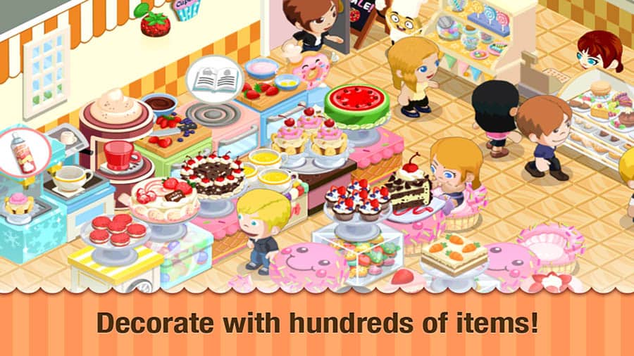 in game Picture of Bakery Story with its characters, One of best cooking games for chromebook.