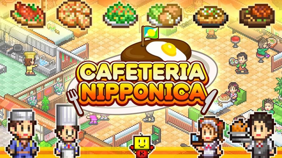 The Official Picture of Cafeteria Nipponica with its characters, One of best cooking games for chromebook.