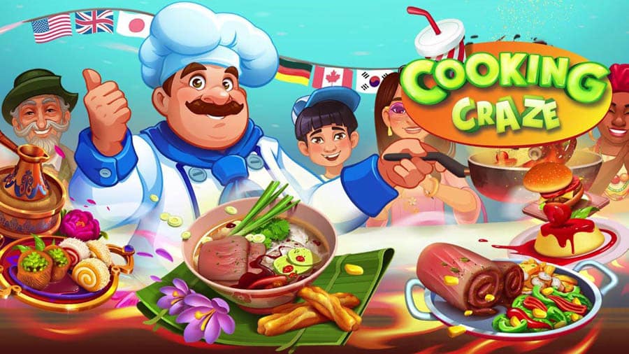 The Official Picture of Cooking Craze with its characters, One of best cooking games for ios.